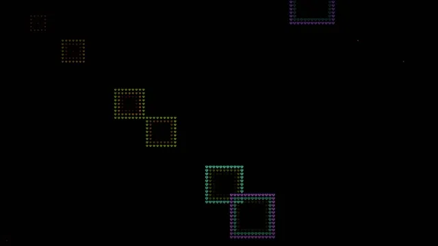 Colorful Heart Shapes Pixel Art Animation 4K