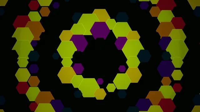 Colorful Hexagon Mosaic Motion Graphics Background