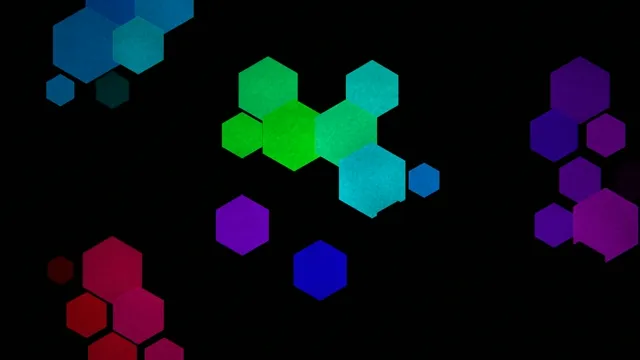 Colorful Hexagon Particles Motion Abstract 4K