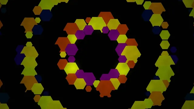 Colorful Hexagonal Mosaic Animation Background