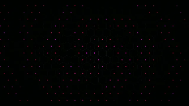 Colorful hexagonal pattern lights up a dark background