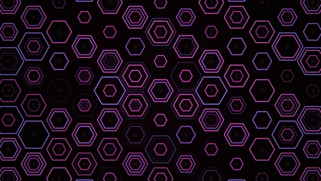 Colorful hexagonal pattern on a dark background