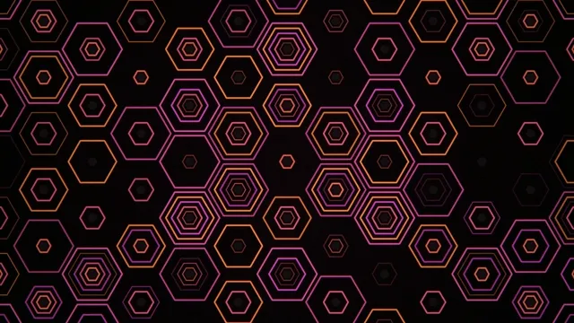 Colorful hexagonal patterns on a dark background create modern visuals