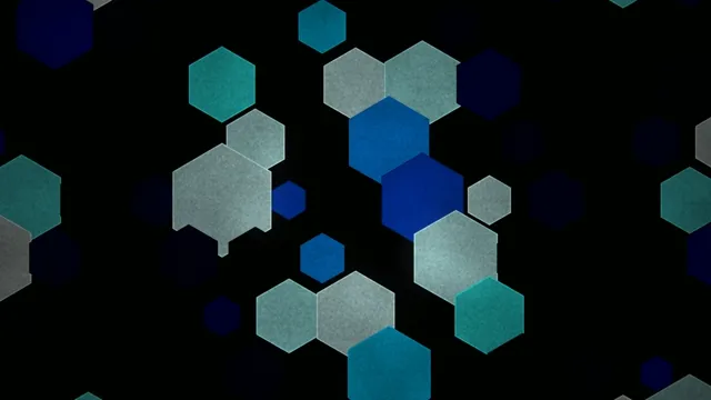 Colorful hexagons create a pattern on a dark background