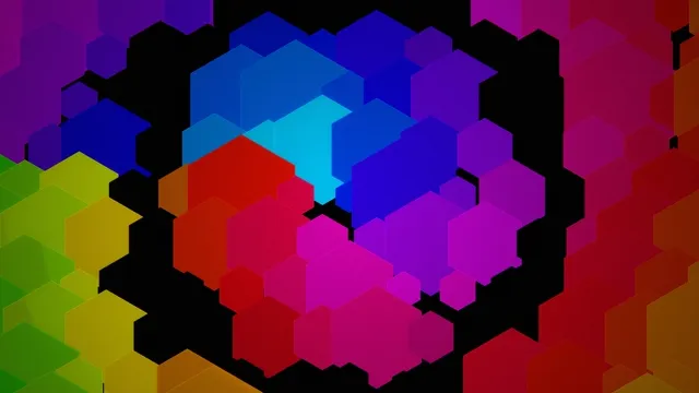 Colorful Isometric Hexagon Blocks 4K Motion