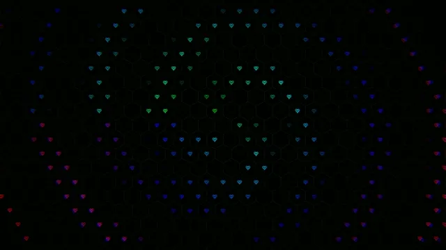 Colorful lights form a pattern on a dark background at night