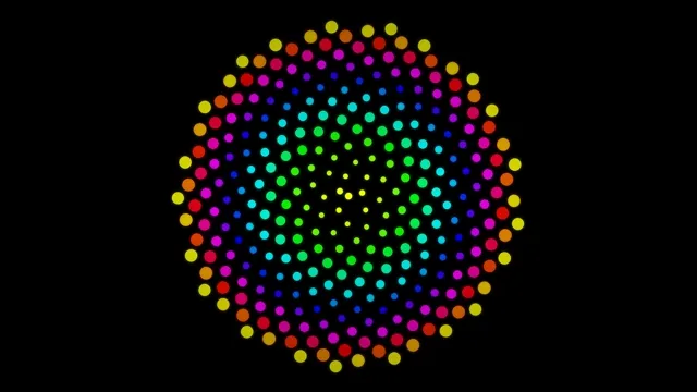 Colorful Neon Dot Sphere Animation on Black