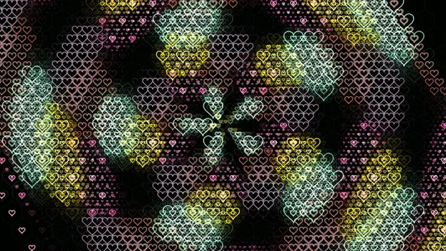 Colorful neon hearts 4K UHD widescreen motion background loop