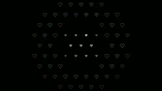 Colorful neon hearts floating 4K UHD motion background