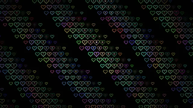 Colorful Neon Hearts Loop - 4K Ultra HD
