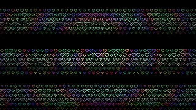 Colorful Neon Hearts Loop Animation 4K