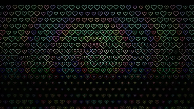 Colorful Neon Hearts Pattern - 4K Loop Animation