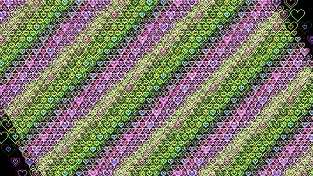 Colorful Neon Hearts Pattern Animated Background