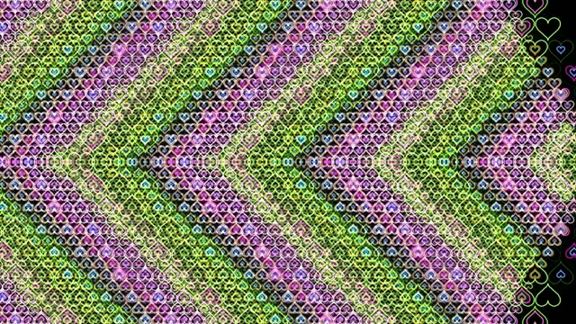 Colorful Neon Hearts Pattern Loop 4K