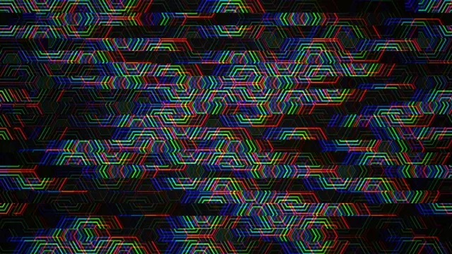 Colorful Neon Hexagon Geometric Pattern Animation