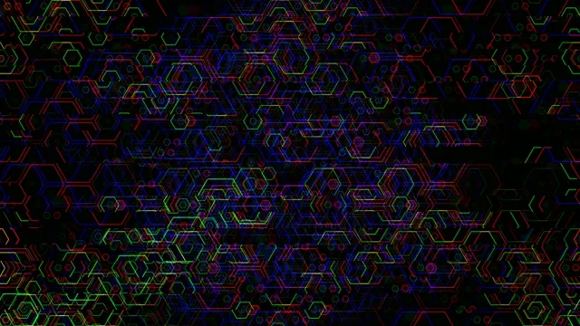 Colorful Neon Hexagon Grid Animation 4K