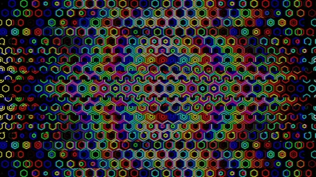 Colorful Neon Hexagon Pattern 4K Animation