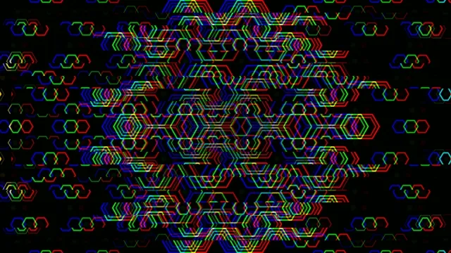 Colorful Neon Hexagon Pattern Motion Graphics