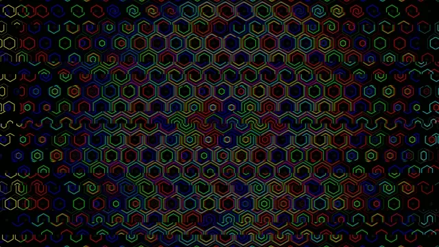 Colorful Neon Hexagon Pattern Motion Graphics