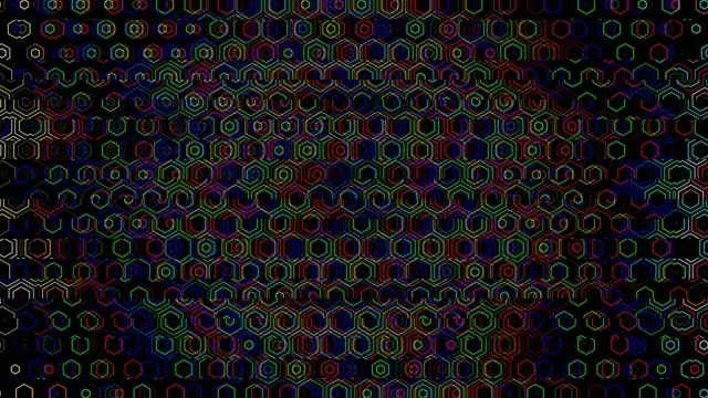 Colorful Neon Hexagons Digital Background Loop