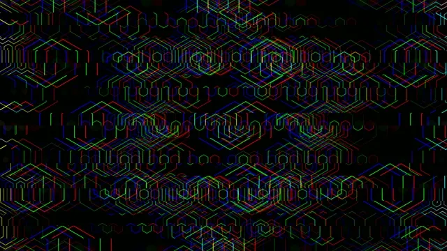 Colorful Neon Isometric Cityscape - 4K Tech Background