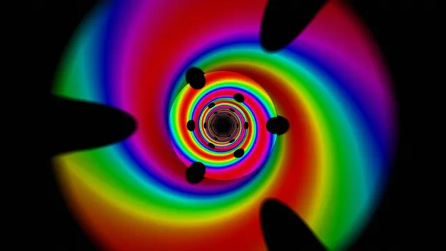 Colorful Neon Rainbow Spiral Loop Animation