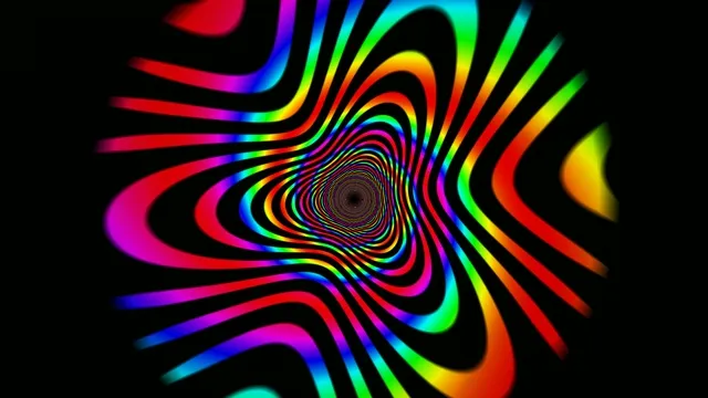 Colorful Neon Rainbow Spiral Tunnel Motion Graphics