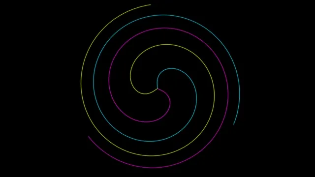 Colorful Neon Spiral Animation on Black Background
