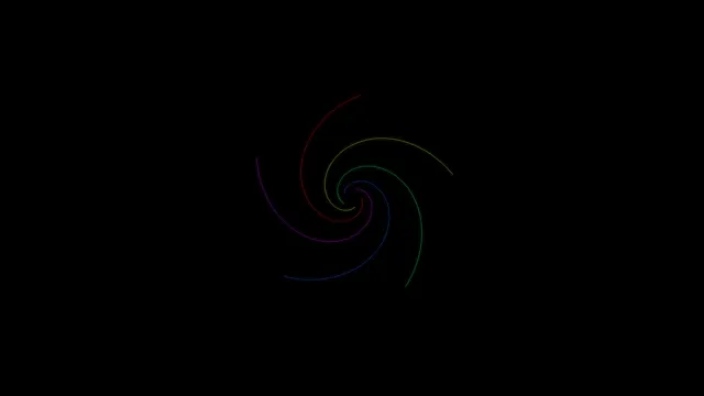 Colorful Neon Spiral Animation on Black Background