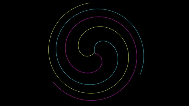 Colorful Neon Spiral Circles Animation 4K