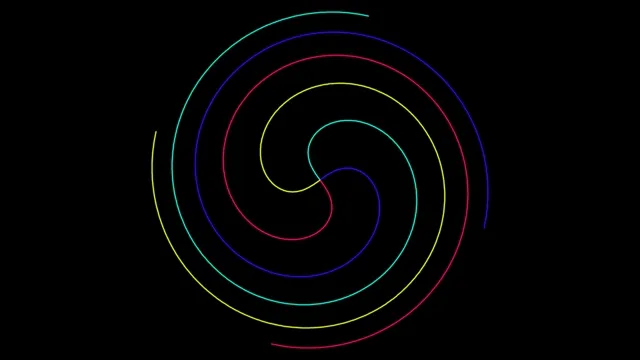 Colorful Neon Spiral Loop Animation on Black