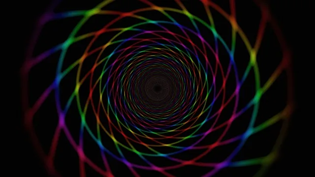 Colorful Neon Spiral Tunnel Loop Animation