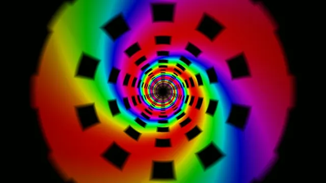 Colorful Neon Spiral Tunnel Motion Graphics Animation