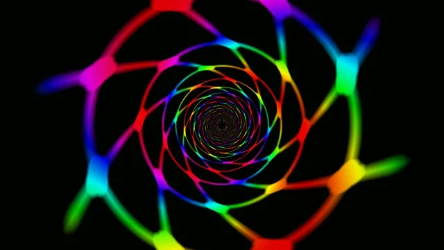 Colorful Neon Spiral Vortex 4K Loop