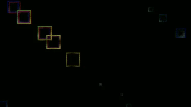 Colorful Neon Square Outlines on Black Background 4K