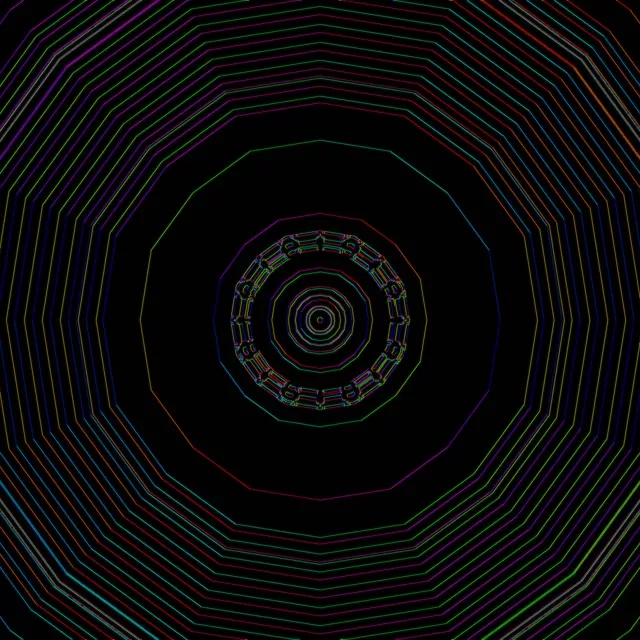 霓虹隧道 VJLoops 1:1 方形 60fps 螢幕保護程式同心多邊形漩渦