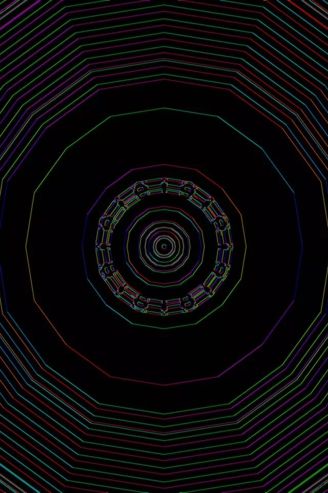 تونل نئون Vortex مارپیچ | 2:3 Portrait 60fps VJLoops صفحه حفاظ