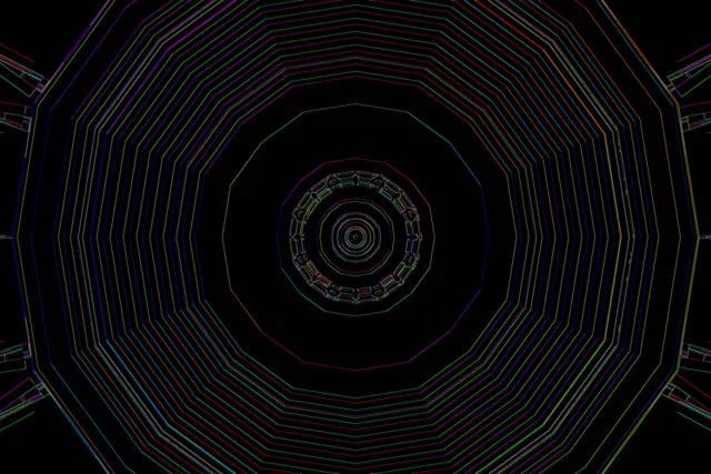 Tuneli Neon Koncentric Oktagon Vortex 3:2 Surface 60fps VJ Loop Screensaver