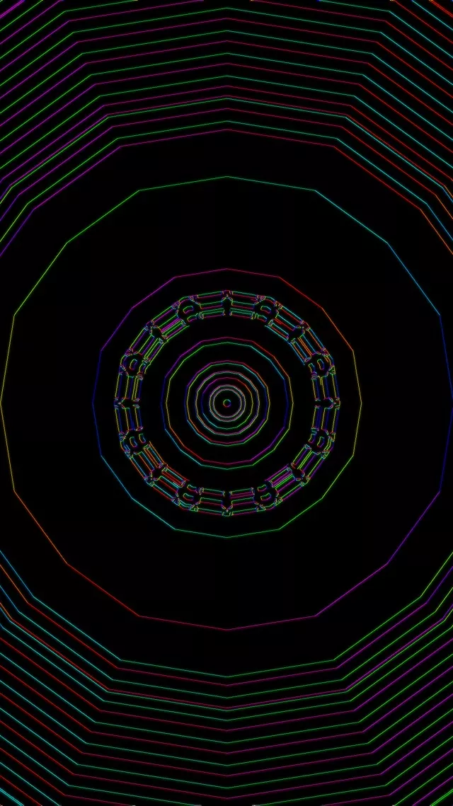 催眠霓虹隧道螺旋 | 9:16 Reels 60fps VJLoops 螢幕保護程式