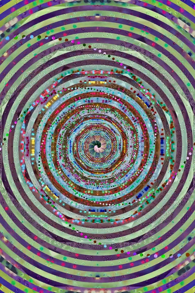Neon Tunnel Spiraling Dots Vortex | 2:3 Portrait | 60fps Screensaver VJ Loop