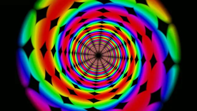 Colorful Rainbow Spiral Tunnel Vortex Animation