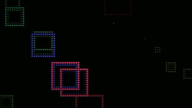 Colorful retro pixel heart animation loop 4K UHD widescreen