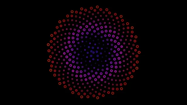 Colorful spiral pattern with circles in red and purple tones