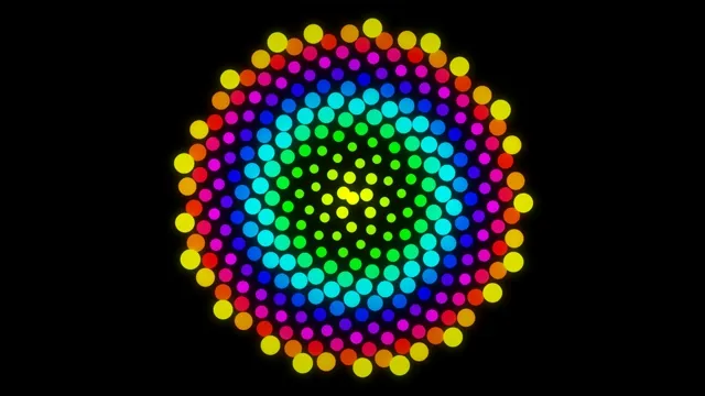 Colorful spiral pattern with dots in vibrant shades of light