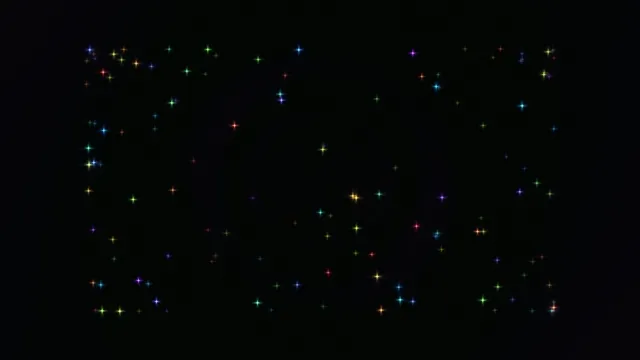 Colorful Twinkling Stars on Black Background 4K