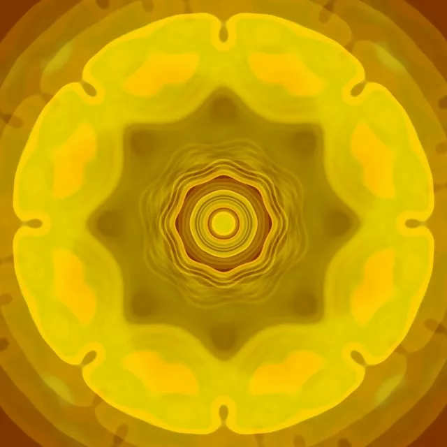 Concentric Yellow Neon Tunnel 1:1 Square 60fps Screensaver VJ Loop