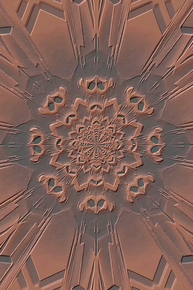 Copper Fractal Kaleidoscope Neon Tunnel 2:3 Portrait 60fps Screensaver