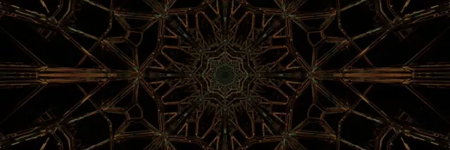 銅霓虹隧道曼陀羅螢幕保護程式 3:1 三倍寬螢幕 60fps VJ Loop