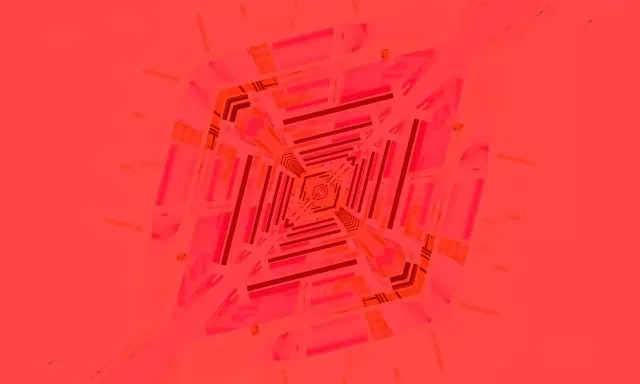 VJ Loop Terowong Neon Berlian Spiral Merah 5:3 Lebar 60fps Screensaver