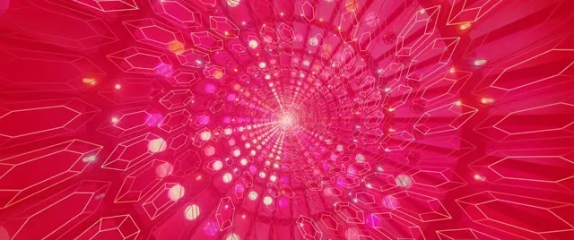 Túnel de Neó Rosa Vòrtex Hexàgon Cristall VJ Loop 2.39:1 Cinemascope 60fps Protector de Pantalla